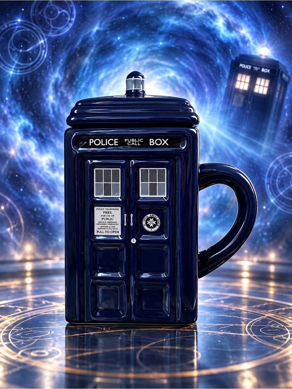Doctor Who TARDIS Ceramic Mug w/ Lid Zeon 2012 BBC Licensed